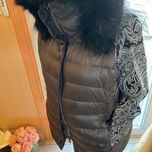 Polo Ralph Lauren Womens Fur Hooded White Duck Down Padded Puffer Vest XXL